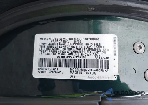 2000 Toyota Camry Solara Se V6 из США, поврежденный, VIN 2T1CF22P4YC297101